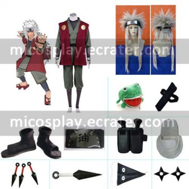Naruto Jiraiya Halloween Cosplay Costume Naruto set with wig