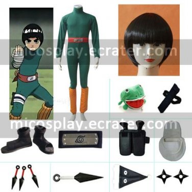 Naruto Rock Lee Halloween Cosplay Costume Naruto set with wig