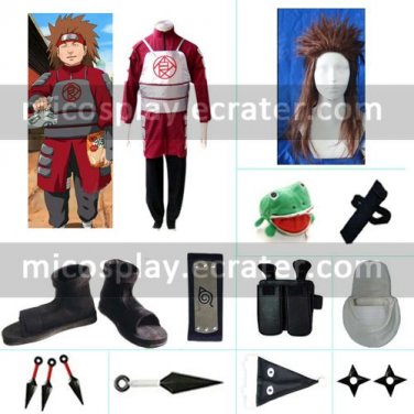 Naruto Shippuden Akimichi Chouji Halloween Cosplay Costume set with wig