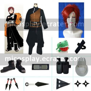 Naruto Shippuden Gaara Halloween Cosplay Costume Naruto set with wig