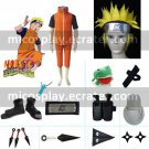 Naruto Shippuden Uzumaki Naruto Adult Halloween Cosplay Costume Naruto set with wig