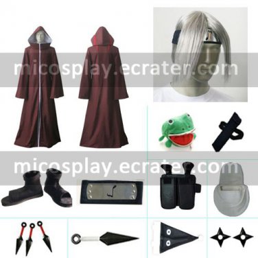 Naruto Yakushi Kabuto 2nd cloak and accessories set with wig