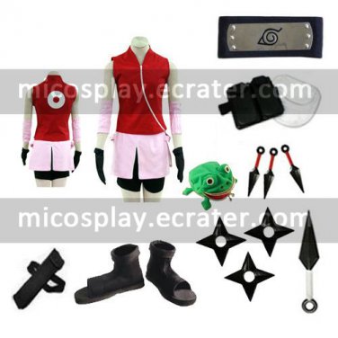 Shippuden Haruno Sakura Halloween Cosplay Costume set from Naruto