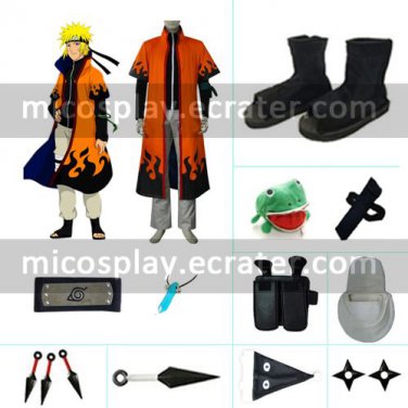 Uzumaki 6th Hokage Halloween Cosplay Costume set from naruto