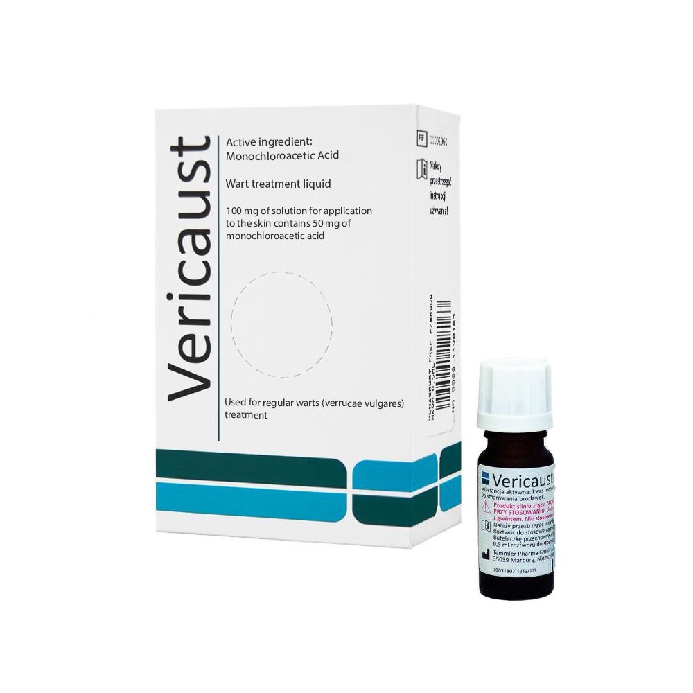 Vericaust Wart Verucca Remover Treatment Monochloroacetic Acid Acetocaustin 0.5