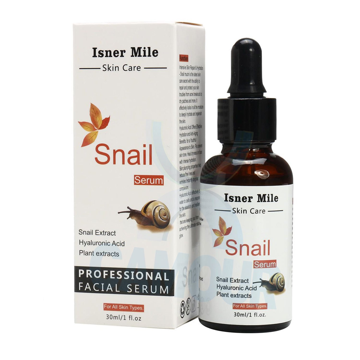 Isner Mile Professional Snail Extract Face Facial Serum Hyaluronic Acid 30ml