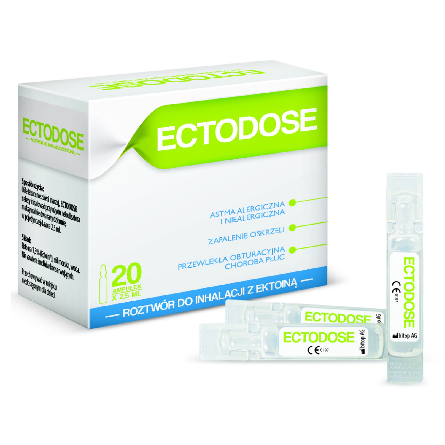 Ectodose 20 x 2.5ml Ampules Hypertonic Inhalation Inhaler Fluid Ecto Dose