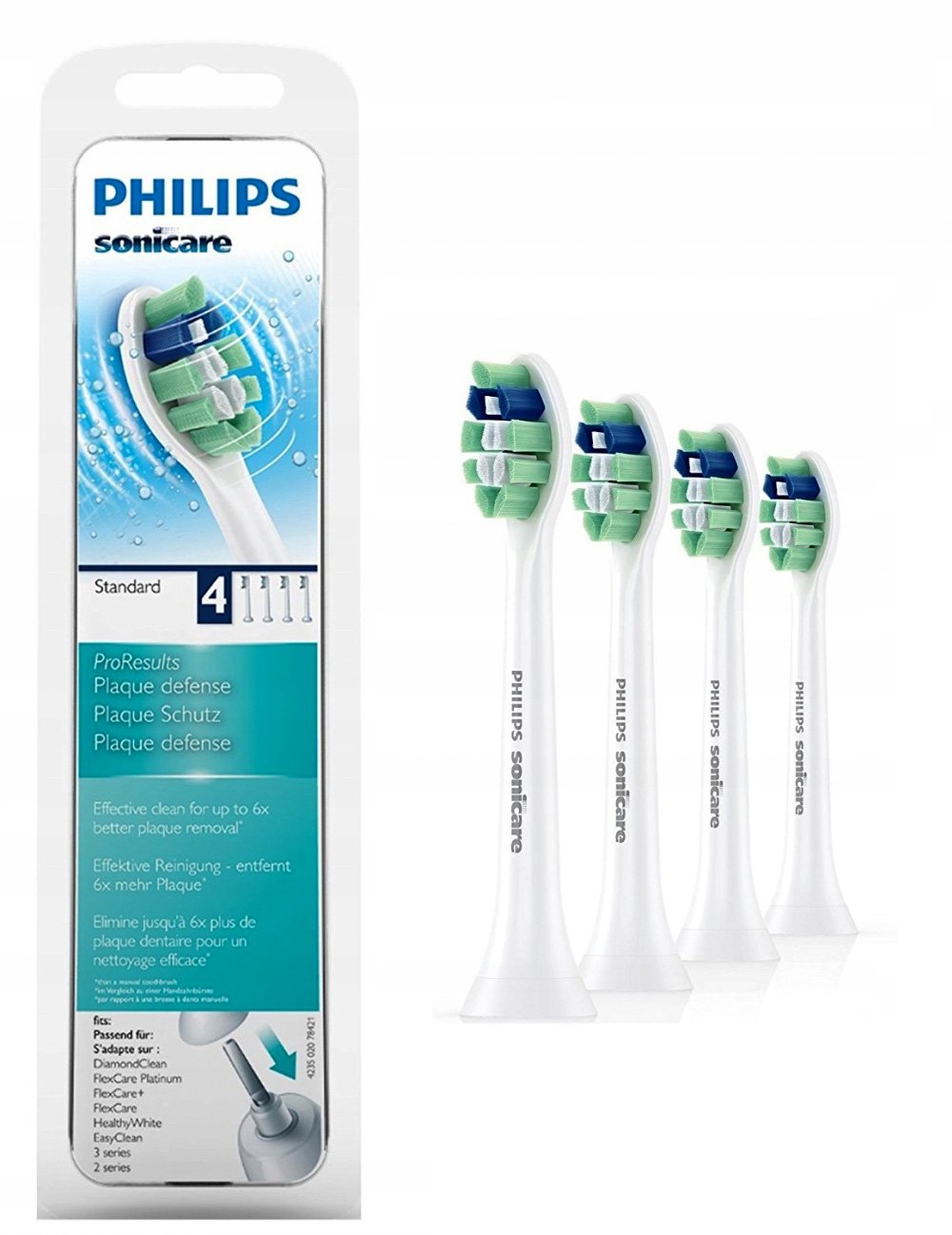 4 x Philips Sonicare Plaque Defense Electric Toothbrush Heads HX9024