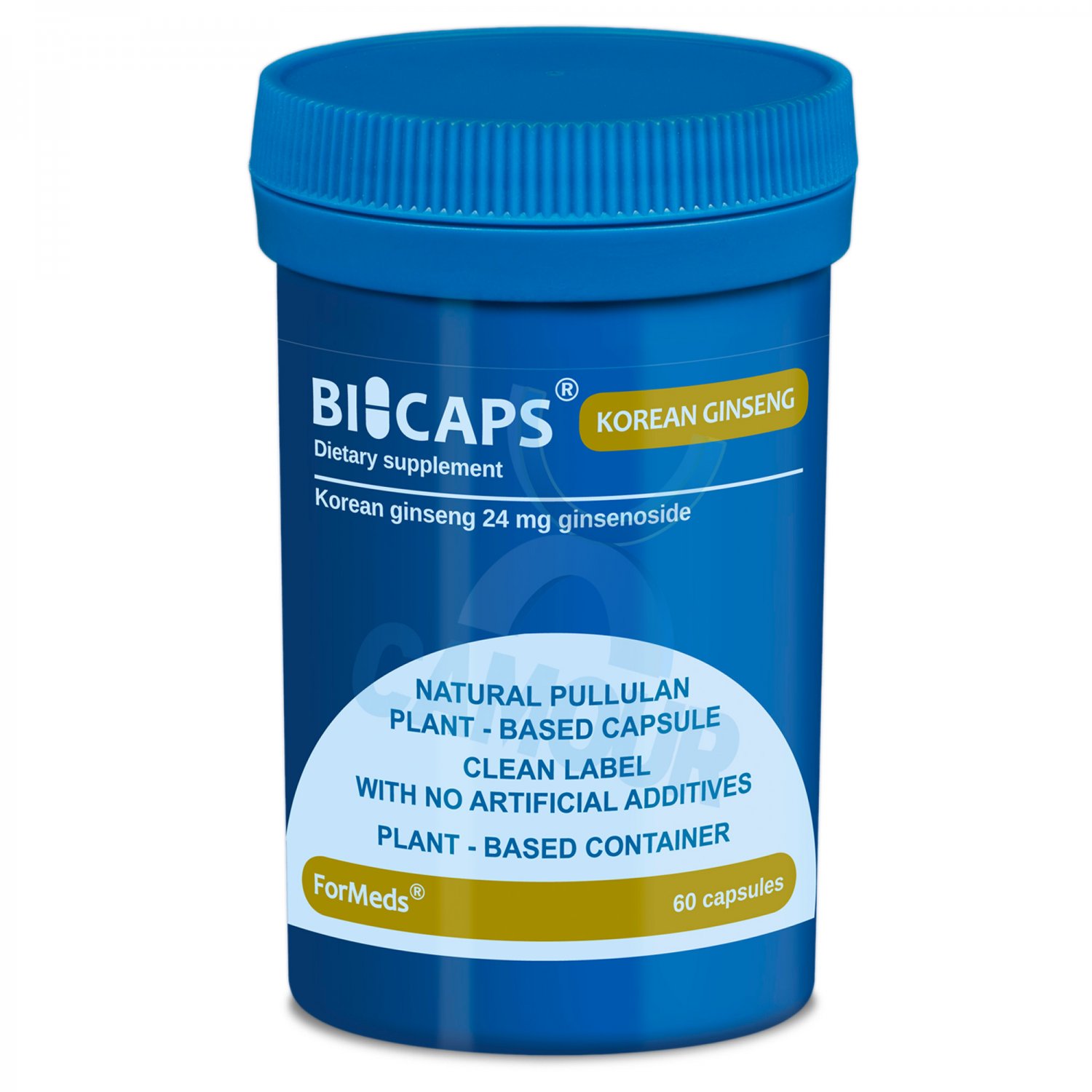 Bicaps Korean Ginseng Extract 24mg Dietary Vegan Food Supplement 60 Capsules