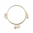 Star's Dazzle Pink Cultured Pearl Bangle Bracelet