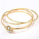Star's Dazzle 5 CZ Bangle Bracelet 3 pieces