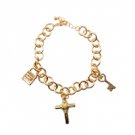 Star's Dazzle key Lock Cross Chain Bracelet