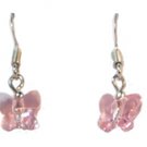 Star's Dazzle Pink Butterfly Dangle Earrings