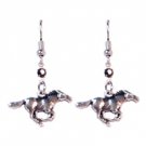 Star's Dazzle Running Horse Dangle Earrings