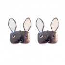 Star's Dazzle White Ear Babbit Face Stud Earrings