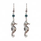 Star's Dazzle Simulated Emerald Seahorse Dangle Earrings