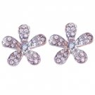 Star's Dazzle CZ Daisy Flower Stud Earrings