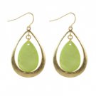 Star's Dazzle Light Green Water Drop Shape Dangle Earrings