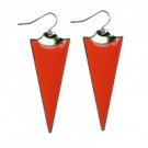 Star's Dazzle Dark Orange Long Triangle Dangle Earrings
