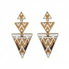 Star's Dazzle Egyptian Style Triangle Stud Earrings