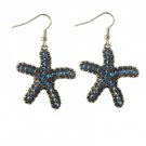Star's Dazzle Simulated Opal Gem Starfish Dangle Earrings