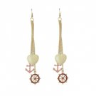 Star's Dazzle Anchor and Ship Wheel Dangle Earrings
