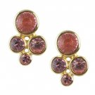 Star's Dazzle Four Round Gemstone Stud Earrings