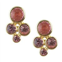 Star's Dazzle Four Round Gemstone Stud Earrings