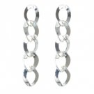 Star's Dazzle Sliver Tone Chain Style Earrings