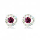 Star's Dazzle Silver Tone Color Cubic Earrings