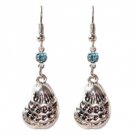 Star's Dazzle Silver Tone Oystershell  with Cubic Dangle Earrings