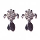 Star's Dazzle Silver Tone Cubic Goldfish Dangle Earrings