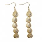 Star's Dazzle Gold Tone Teardrop with Cubic Dangle Earrings