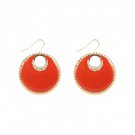 Star's Dazzle Gold Tone Round Shaple with CZ Dangle Earrings
