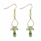 Star's Dazzle Greens Stone and Crystal Dangle Earrings