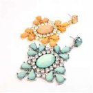 Star's Dazzle CZ Teardrop Pearl Stone Flower Earrings
