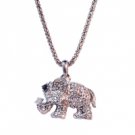 Star's Dazzle Clear White Crystal Cute Elephant Pendant Necklace