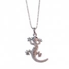 Star's Dazzle Clear Crystal Lizard Pendant Necklace