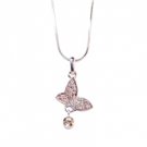 Star's Dazzle Clear Crystal and CZ Butterfly Pendant Necklace