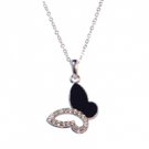 Star's Dazzle Clear Crystal and Black Wig Pendant Necklace