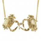 Star's Dazzle Gold Tone Crab Pendant Necklace