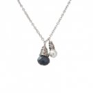 Star's Dazzle Black White Pearl Pendant Necklace