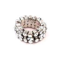 Star's Dazzle Chained Rhinestone Strectchable Ring