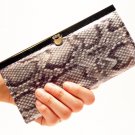 Snake Skin Clutch Wallet - Silver