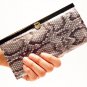 Snake Skin Clutch Wallet - Silver