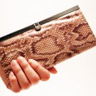 Snake Skin Clutch Wallet - Bronze