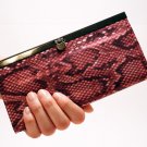 Snake Skin Clutch Wallet - Pink