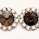 Assorted Faceted Colored Earrings - Smoke/Silver