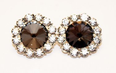 Assorted Faceted Colored Earrings - Smoke/Silver