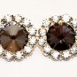 Assorted Faceted Colored Earrings - Smoke/Silver